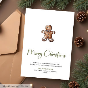 Cartão De Festividades Fonte de Letra Script Terrosa Aquarela Natal Feliz