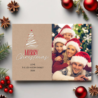 Cartão De Festividades Fonte de Script de Natal Minimalista Elegante