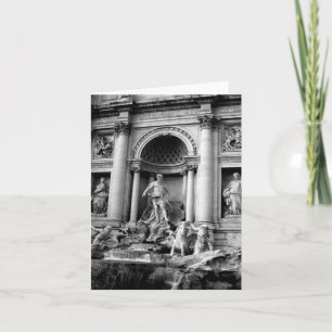 Cartão De Festividades Fonte de Trevi Preto Branco Roma Fotografia de Via