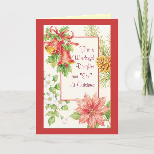 Cartão De Festividades For A Wonderful Daughter And Son (Frente)