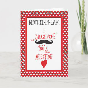 Cartão De Festividades For Brother-in-Law Moustache Valentine's Day