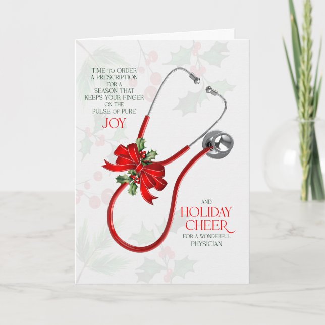 Cartão De Festividades for Doctor Stethoscope Joy and Cheer (Frente)