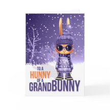 for Granddaughter Purple Christmas Bunny