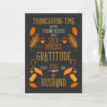 for Husband Thanksgiving Immense Gratitude for You