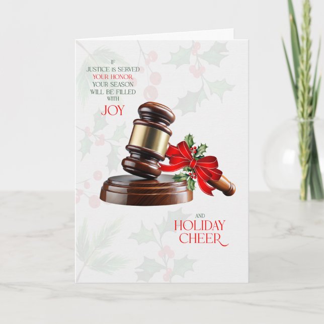 Cartão De Festividades for Judge Judicial Gavel Verdict of Joy and Cheer (Frente)