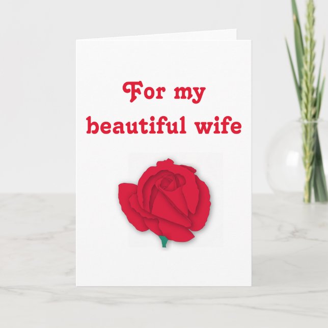 Cartão De Festividades For My Beautiful Wife Valentine Greeting Cards (Frente)