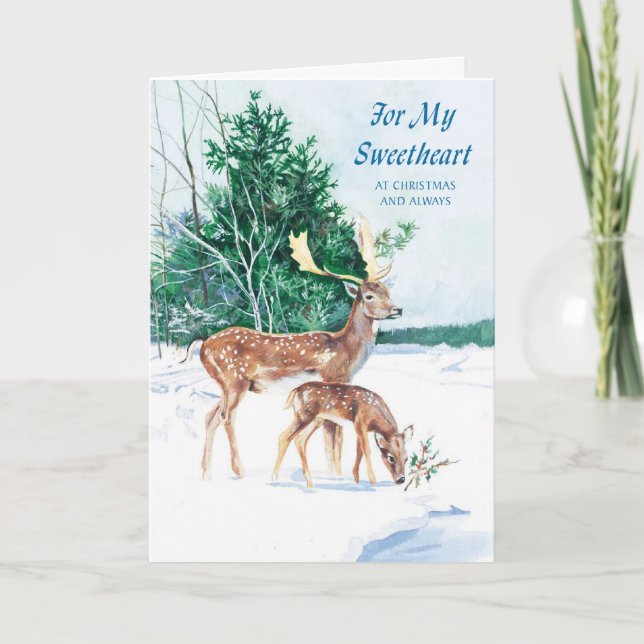 Cartão De Festividades For My Sweetheart At Christmas And Always (Frente)