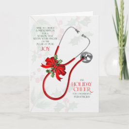 Cartão De Festividades for Pediatrician Stethoscope Joy and Cheer