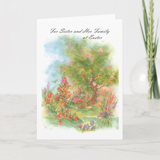 Cartão De Festividades For Sister and Her Family at Easter (Frente)