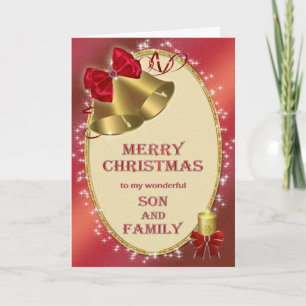 Cartão De Festividades For son and family, traditional Christmas card