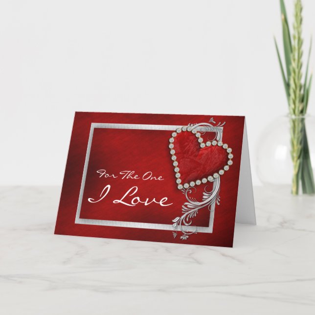 Cartão De Festividades "For the one I love" romantic valentine birthday (Frente)
