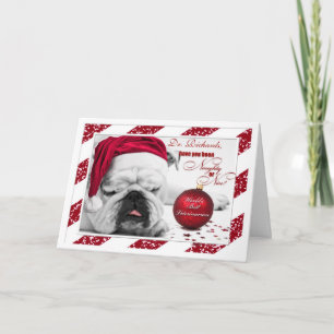 Cartão De Festividades for Veterinarian Christmas Bulldog Santa