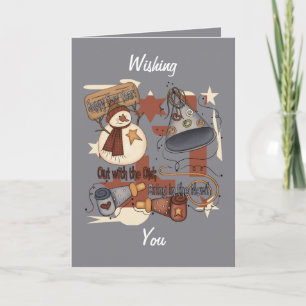 Cartão De Festividades Fora com o velho Traga o novo