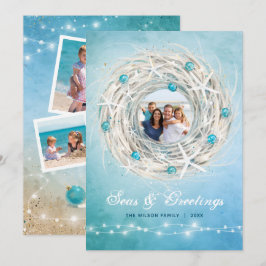 Cartão De Festividades Fora de Foto da Praia Diversa, Terra de Natal