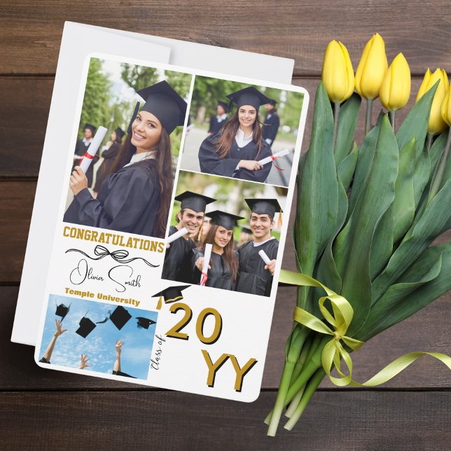 Cartão De Festividades Formando Personalizado de Graduação de 4 Parabéns  (Criador carregado)