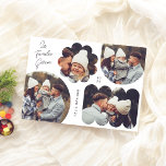 Cartão De Festividades Formas Divertidas | Collage de Navidad 5 Fotos<br><div class="desc">Comparta la alegría de las fiestas con tarjetas de Navidad modernas y únicas! El frente apresenta um cuatro en castas divertidas, haarco círculo, un arco, una flor y un rectulo ondulado. El nombre de su familia aparece en una caligrafía moderna en la esquina superior izquierda, minentras que la frase "Feliz...</div>