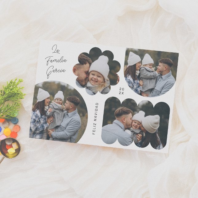 Cartão De Festividades Formas Divertidas | Collage de Navidad 5 Fotos (Criador carregado)