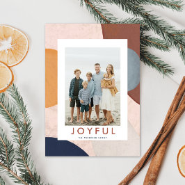 Cartão De Festividades Formas Pintadas em Aquarela Abstrata Foto Boho