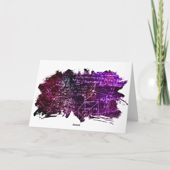 Cartão De Festividades Fórmulas no espaço matemático (Verso)