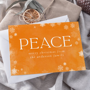 Cartão De Festividades Fosco Peace Orange Watercolor Não Foto