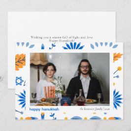 Cartão De Festividades Foto 1 Elegante Minimalista Feliz Família Hanukkah