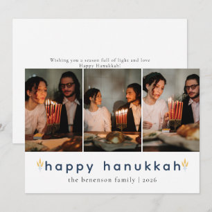 Cartão De Festividades Foto 3 da família Mínima Elegante de Hanukkah Feli