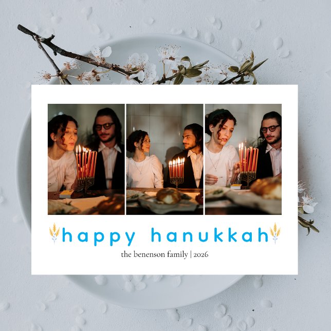 Cartão De Festividades Foto 3 da família Mínima Elegante de Hanukkah Feli (Criador carregado)