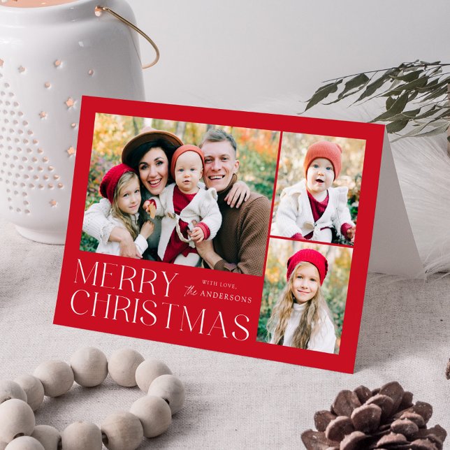 Cartão De Festividades Foto 4 de Natal feliz moderno (Criador carregado)