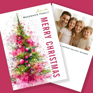 Cartão De Festividades Foto Árvore de Natal Moderna Abstrata Personalizad
