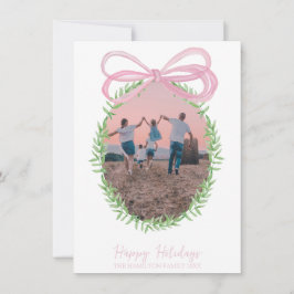 Cartão De Festividades Foto bonito do Arco de Coquetes de Natal Rosa