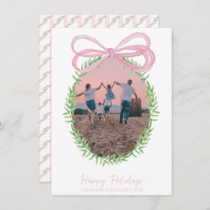 Cartão De Festividades Foto bonito do Arco de Coquetes de Natal Rosa