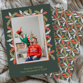 Cartão De Festividades Foto Botânica Abstrata Colorida de Natal
