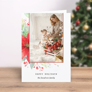 Cartão De Festividades Foto Botânica de Natal Modern Watercolor