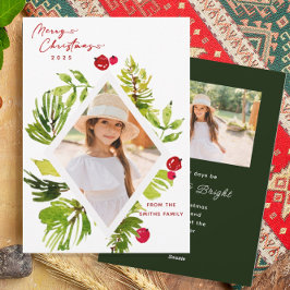 Cartão De Festividades Foto Botânica Elegante 