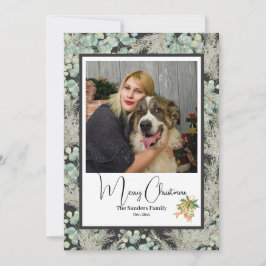 Cartão De Festividades Foto Botânica Elegante Natal vintage DGrey