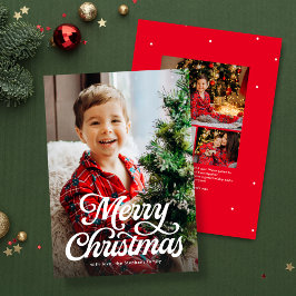 Cartão De Festividades Foto clássica de Feliz Natal