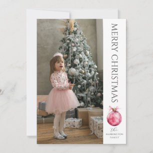 Cartão De Festividades Foto Clássica de Natal Moderna