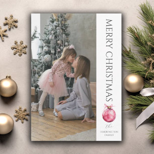 Cartão De Festividades Foto Clássica de Natal Moderna