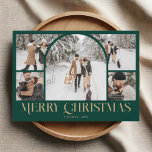 Cartão De Festividades Foto Collage Arch Feliz Natal Vintage<br><div class="desc">Compartilhe a alegria da época com o nosso cartão de Natal maravilhoso. Esta carta maravilhosamente projetada apresenta uma colagem de cinco fotos com uma foto de modelo de arco que chama atenção no centro, mostrando suas lembranças queridas. Abaixo, a saudação "Feliz Natal" é elegantemente escrita em uma fonte decorativa de...</div>