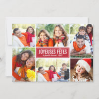 Foto Collage de Noël Carte de Voeux | en Rouge