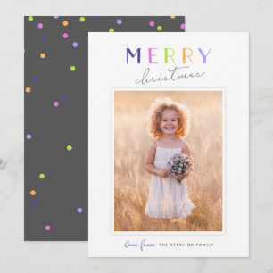 Cartão De Festividades Foto colorida da tipografia "Feliz Natal"