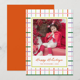 Cartão De Festividades Foto Colorida de Feliz Natal em Grid de Letra Mode