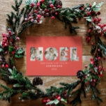 Cartão De Festividades Foto colorida e brilhante Noel Natal geométrica 4<br><div class="desc">Divertimento alegre e colorido Noel Christmas — tipografia geométrica de 4 fotos de design. Pista vermelha,  verde,  azul marinho e rosa.</div>