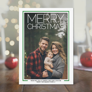 Cartão De Festividades Foto com enorme Plaid Verde Vermelho NATAL FELIZ