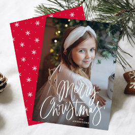 Cartão De Festividades Foto com Letra Caprichosa de Natal Feliz
