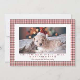 Cartão De Festividades Foto com moldura vermelha Falu xadrez