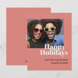 Cartão De Festividades Foto com Script Coral Moderno e Chamativo 