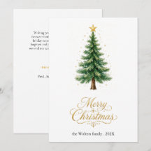 Foto da Árvore de Natal em Aquarela Moderna e Eleg