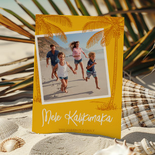 Cartão De Festividades Foto da Árvore de Palmeira Tropical Mele Kalikimak