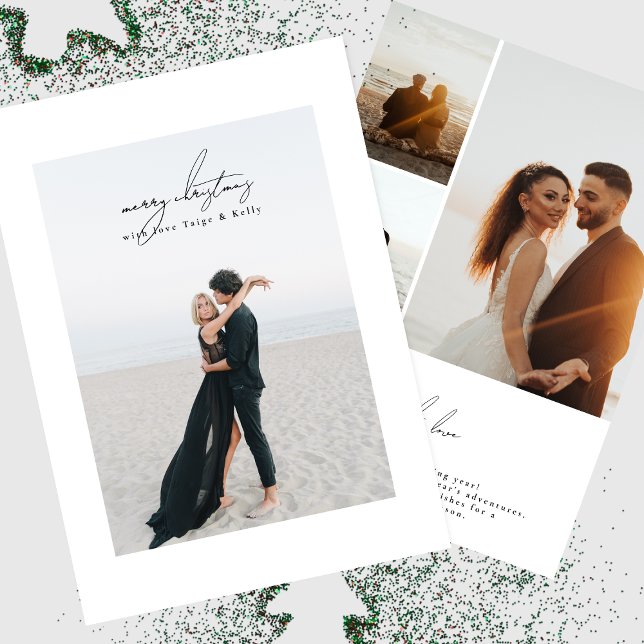 Cartão De Festividades foto da caligrafia moderna | natal alegre (Criador carregado)